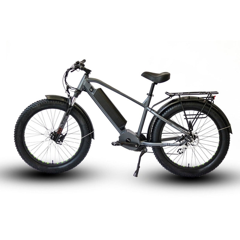 Eunorau FAT-HD Fat Tire Electric Mountain Bike in gray color facing the left