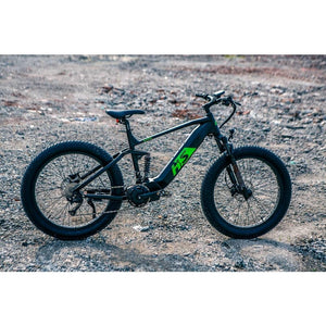 Eunorau FAT-HS Fat Tire Full Suspension Black Electric Mountain Bike 19 inch in the desert