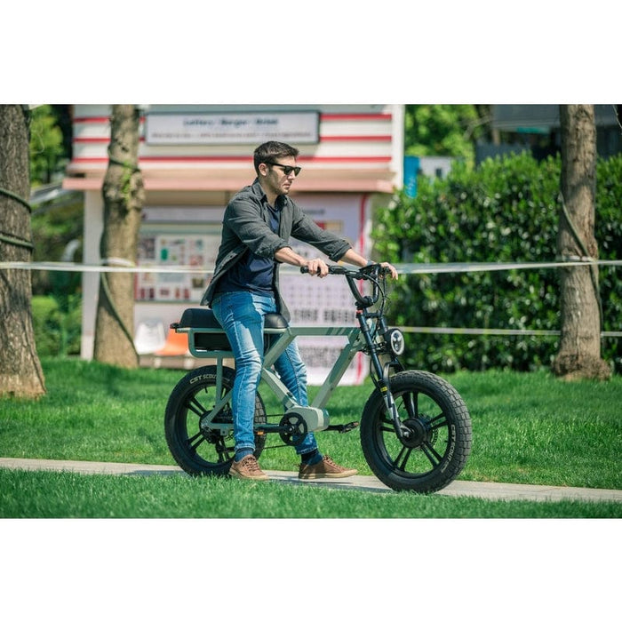 Man riding Eunorau Flash Folding Electric Commuter Bike - 4