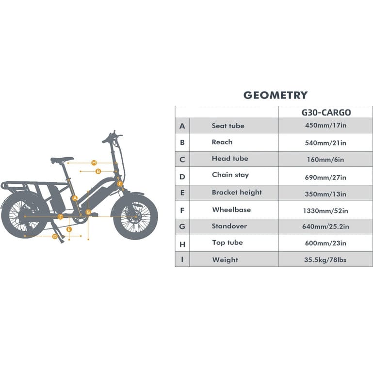 Eunorau G30-Cargo Electric Utility Bike specifications