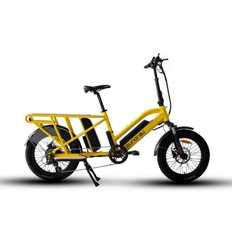 Eunorau G30-Cargo Electric Utility Bike in yellow color facing the right
