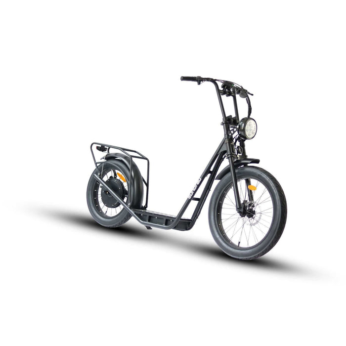 Eunorau Jumbo Electric Cargo Bike in black color in front view