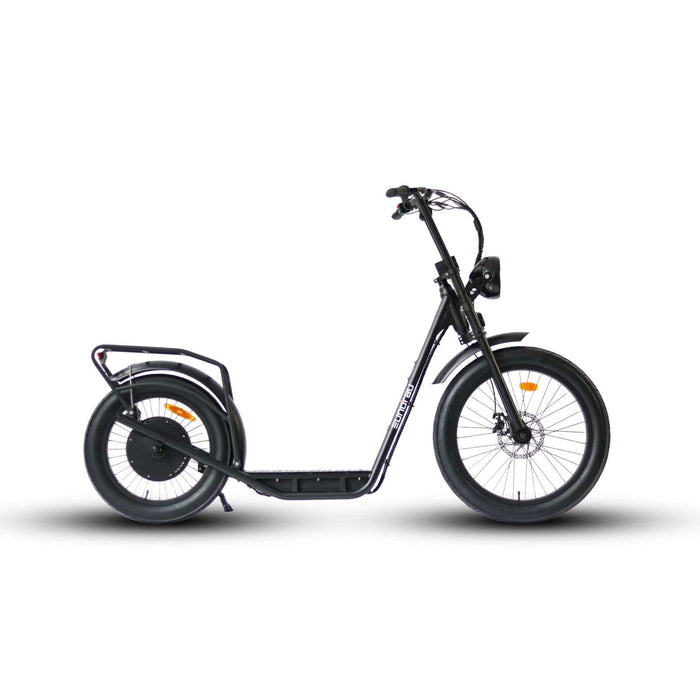 Eunorau Jumbo Electric Cargo Bike in black color facing the right