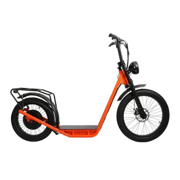 Eunorau Jumbo Electric Cargo Bike in orange color facing the right