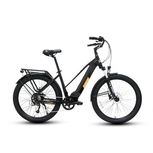 Eunorau Meta 275 Electric Full Suspension Mountain Bike in black color facing the right