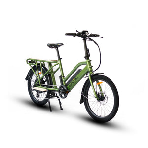 Eunorau Max Cargo Electric Utility Bike in green color in front view