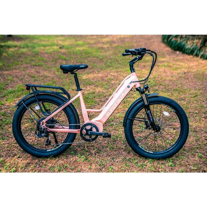 Eunorau Meta 2024 Electric Full Suspension Mountain Bike in the grass