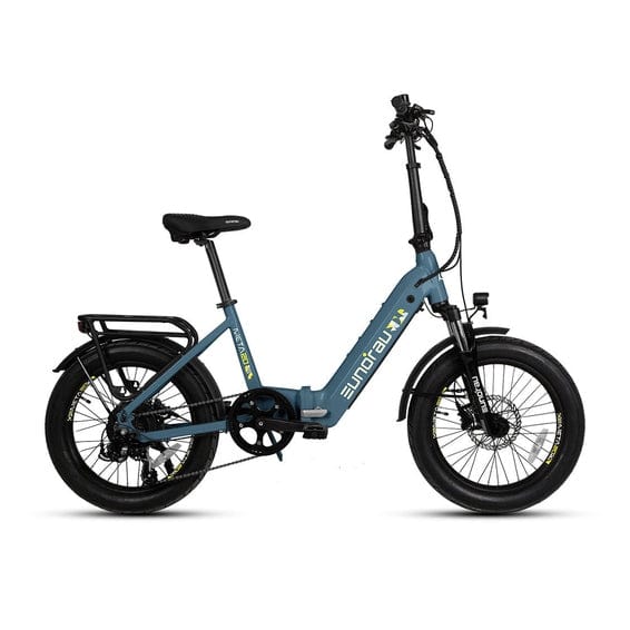 Eunorau Meta Foldable Electric Bike in blue color facing the right