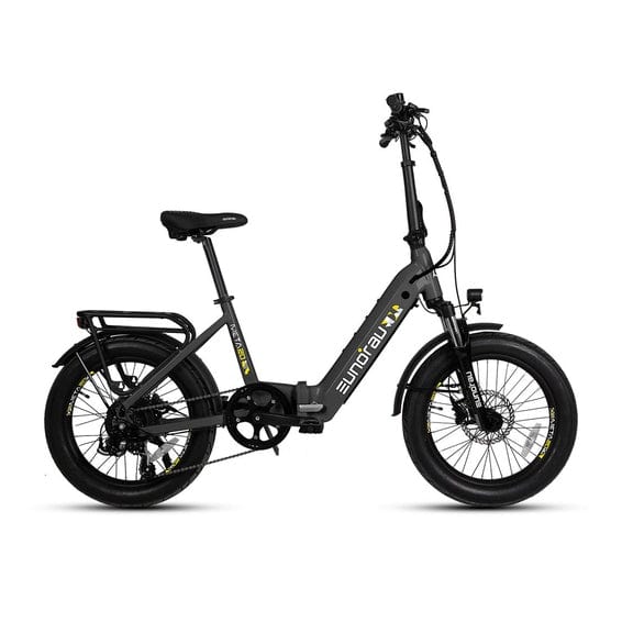 Eunorau Meta Foldable Electric Bike in charcoal color facing the right