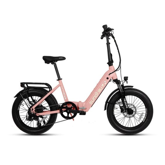 Eunorau Meta Foldable Electric Bike in pink color facing the right