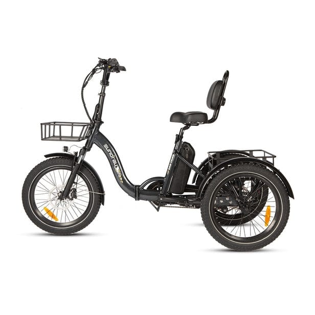 Eunorau One Trike Electric Fat Tire Tricycle in charcoal color facing the left