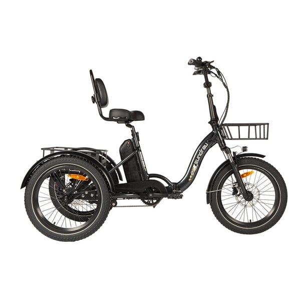 Eunorau One Trike Electric Fat Tire Tricycle in charcoal color facing the right