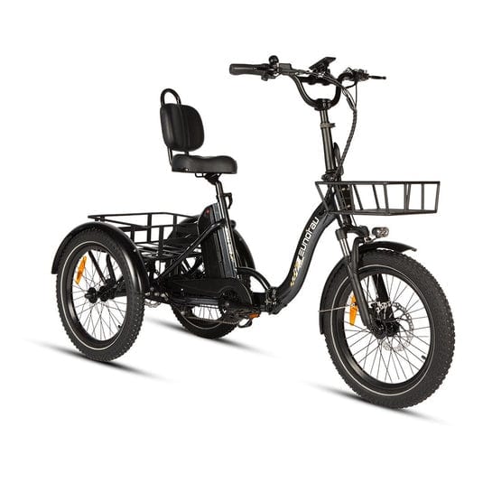 Eunorau One Trike Electric Fat Tire Tricycle in charcoal color in front view