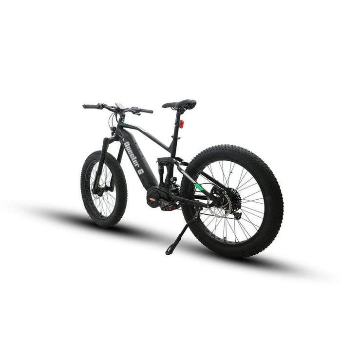 Eunorau Specter-S Fat Tire Electric Mountain Bike in black color in rear view