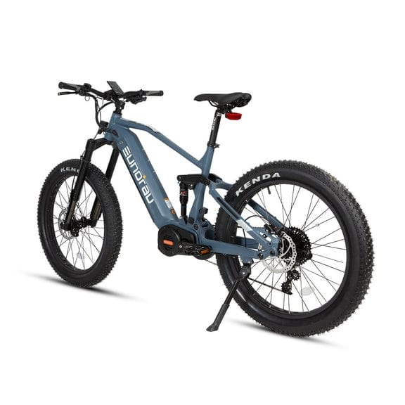 Eunorau Specter-S Fat Tire Electric Mountain Bike in moon black color in rear view