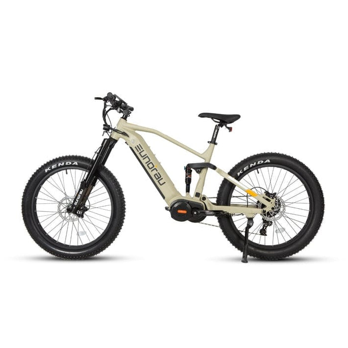 Eunorau Specter-S Fat Tire Electric Mountain Bike in safari color facing the left