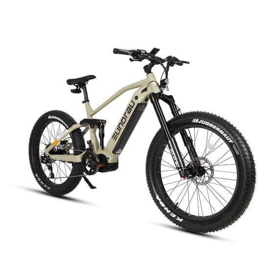 Eunorau Specter-S Fat Tire Electric Mountain Bike in safari color in front view