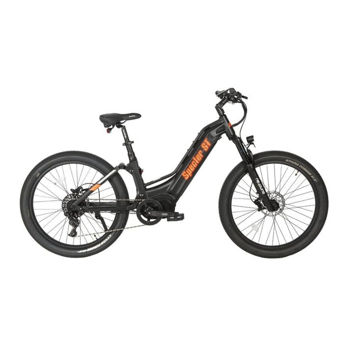 Eunorau Specter-ST Step-Thru Fat Tire Electric Mountain Bike in black color facing the right