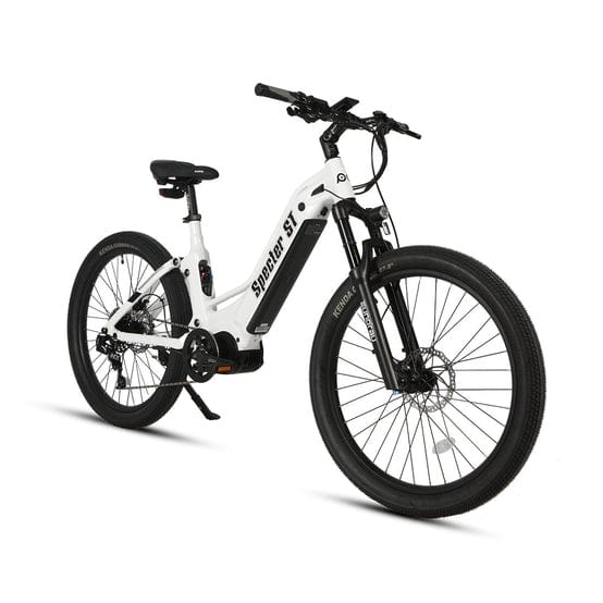 Eunorau Specter-ST Step-Thru Fat Tire Electric Mountain Bike in white color in front view