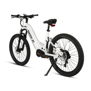 Eunorau Specter-ST Step-Thru Fat Tire Electric Mountain Bike in white color in rear view