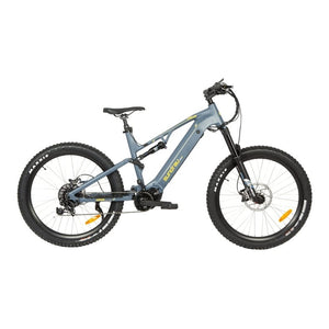 Eunorau Urus Full Suspension Electric Mountain Bike in moon black color facing the right