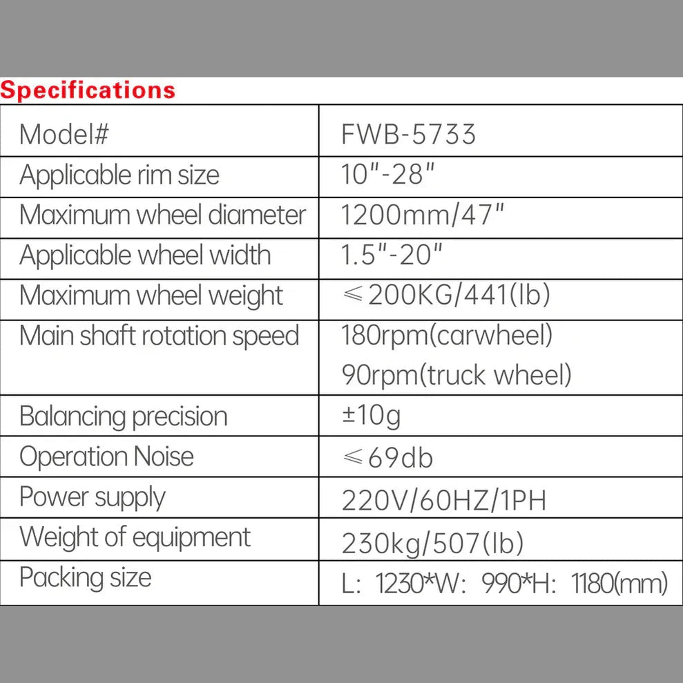 Fortisky FWB-5733 Fully Automatic Truck/Car Wheel Balancer w/Lifting Cart