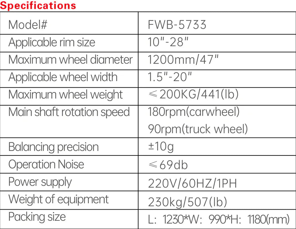 Fortisky FWB-5733 Fully Automatic Truck/Car Wheel Balancer w/Lifting Cart