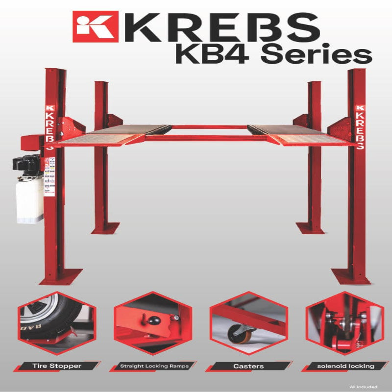 KREBS KB4/10 11100201 4-Post Lift 10,000lb Red