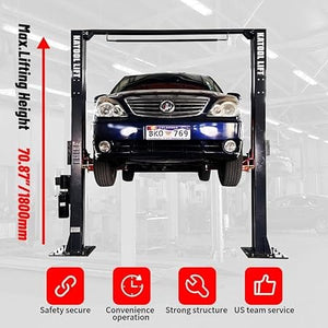 Katool AM120SD 12,000lbs Single Point Lock 2 Post Lift Height