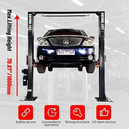 Katool AM120SD 12,000lbs Single Point Lock 2 Post Lift Height