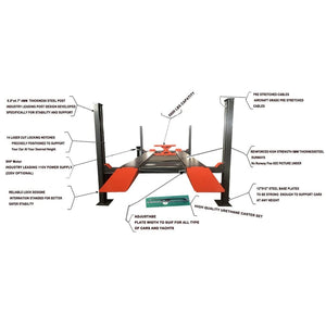 Katool KT-4H110 11,000lbs 4 Post Lift features