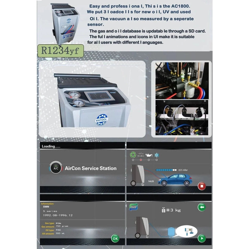 Katool R-1234YF Fully Automatic Recovery, Recycle & Recharge DUAL AC2100 Machine Guide