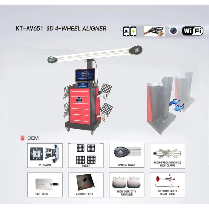 Katool KT-AV651 Wheel Alignment Machine Works on 2 Post & Scissor Lift ...