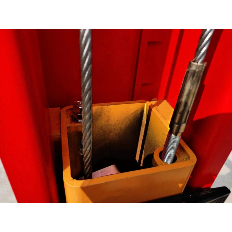 Katool KT-M110 Two Post Clear-floor Vehicle Lift 11,000lbs steel cable close view