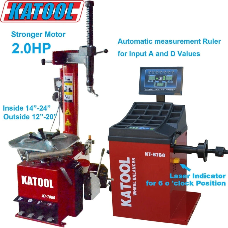 Katool Tire Changer KT-T800 & Wheel Balancer KT-B760 Combo Product Features