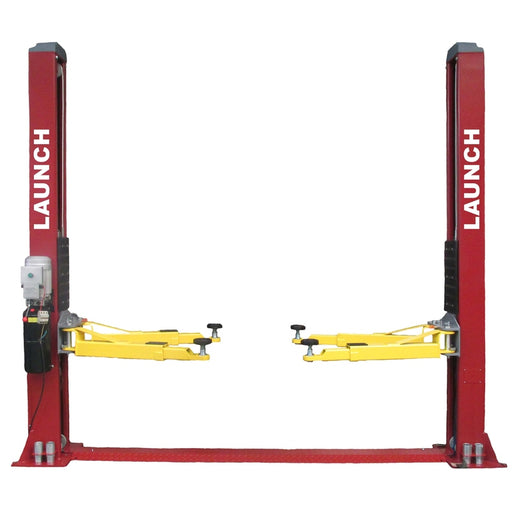 Launch Tech USA 9,000 lb Two Post Floor Plate - Symmetric - RED in front view