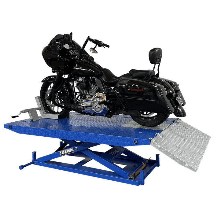 Tuxedo M-1500C-HR 1,500 lb High Rise Motorcycle Lift Bench w/ Vise, Sides, Balance Bar, Pump