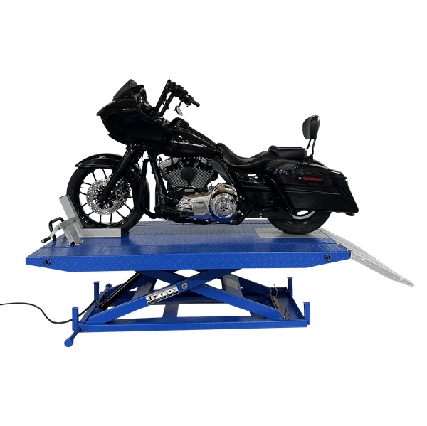 Tuxedo M-1500C-HR 1,500 lb High Rise Motorcycle Lift Bench w/ Vise, Sides, Balance Bar, Pump