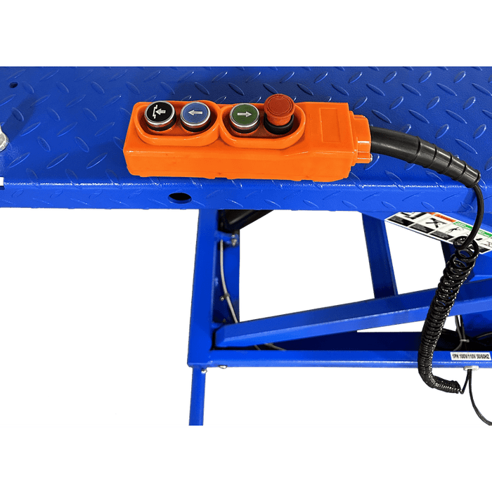 iDEAL Elec-Hydra Motorcycle Lift Bench w/Integrated Motor & Retractable Ramp