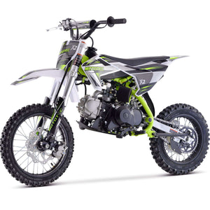 MotoTec X2 110cc 4-Stroke Gas Dirt Bike Green | My Garage Supplies