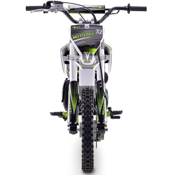 MotoTec X2 110cc 4-Stroke Gas Dirt Bike Green | My Garage Supplies