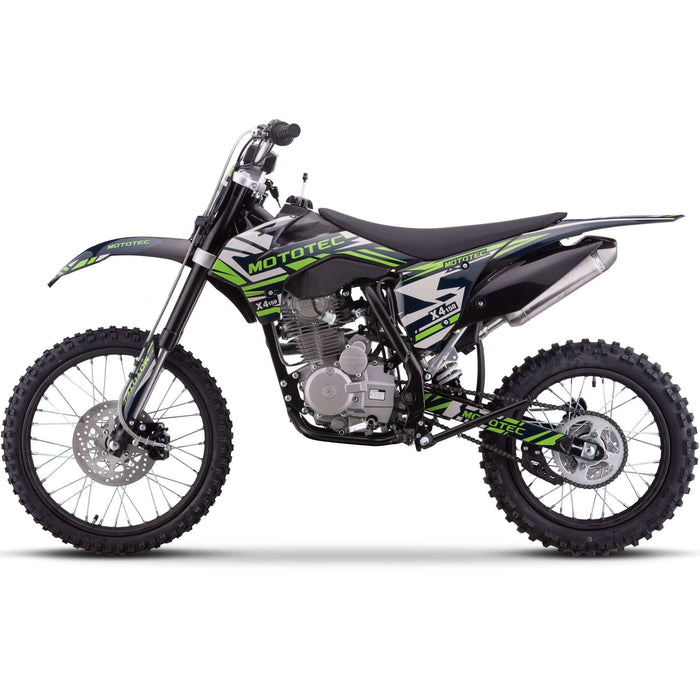 MotoTec X4 150cc 4-Stroke Gas Dirt Bike Black | My Garage Supplies