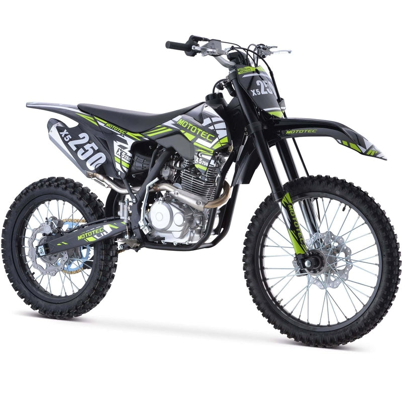 MotoTec X5 250cc 4-Stroke Gas Dirt Bike Black | My Garage Supplies