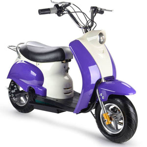 MotoTec 24v Electric Moped Purple | My Garage Supplies