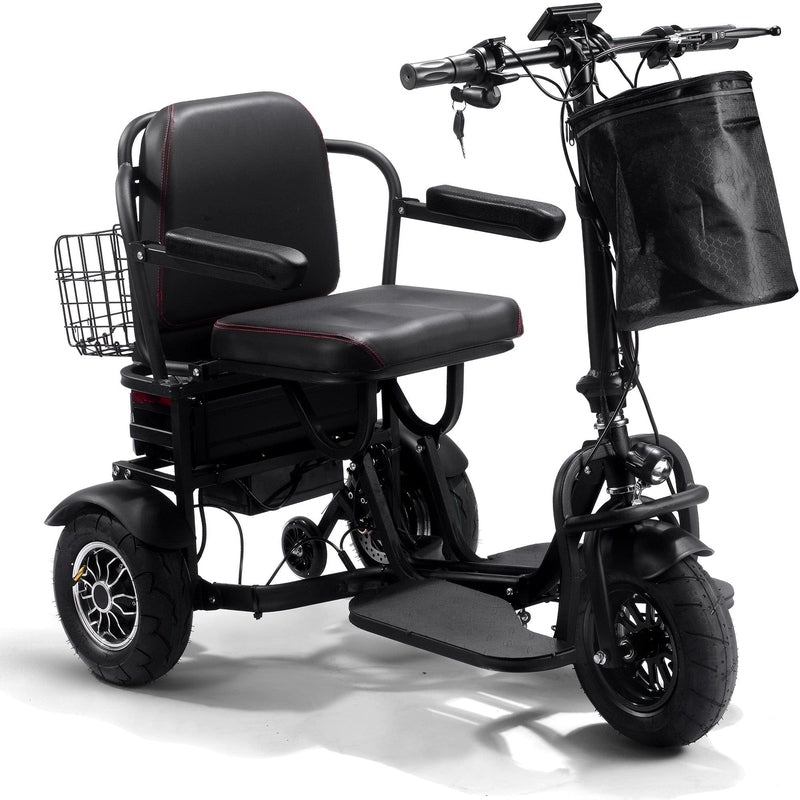 MotoTec Folding Mobility Electric Trike 48v 1000w Dual Motor Lithium Black | My Garage Supplies