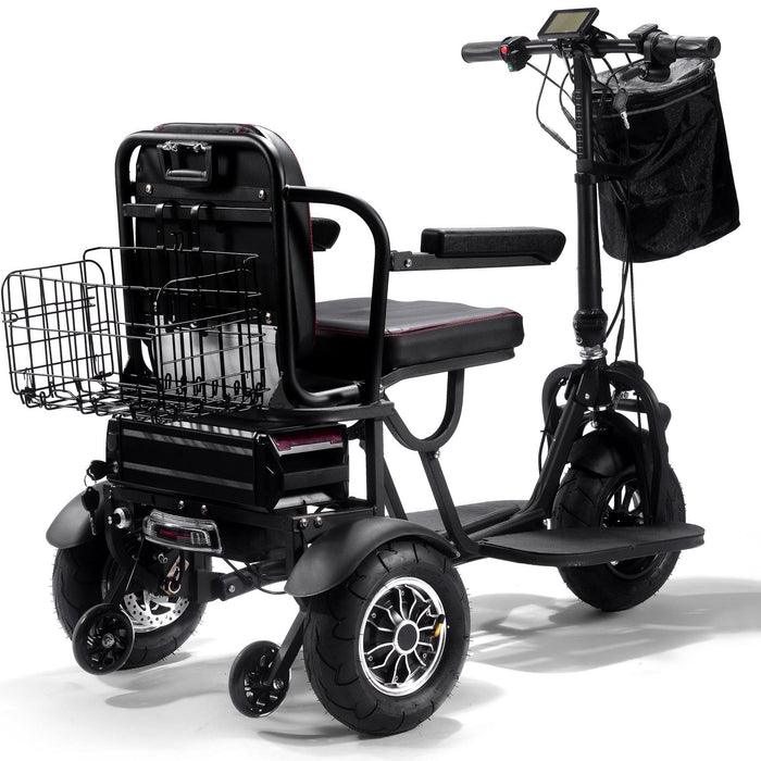 MotoTec Folding Mobility Electric Trike 48v 1000w Dual Motor Lithium Black | My Garage Supplies