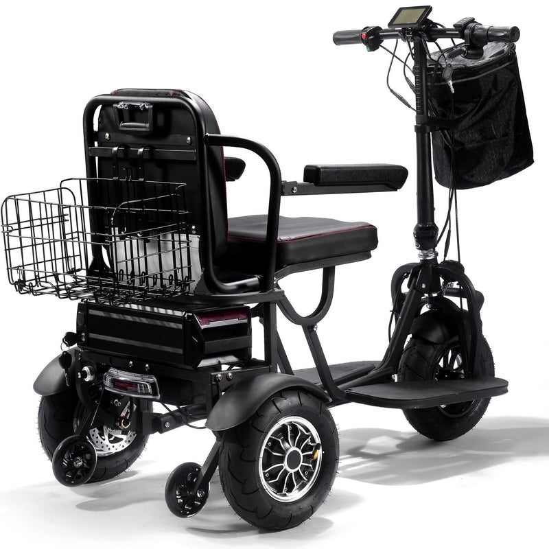 MotoTec Folding Mobility Electric Trike 48v 1000w Dual Motor Lithium Black | My Garage Supplies