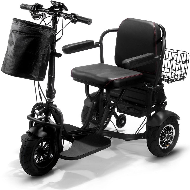 MotoTec Folding Mobility Electric Trike 48v 1000w Dual Motor Lithium Black | My Garage Supplies