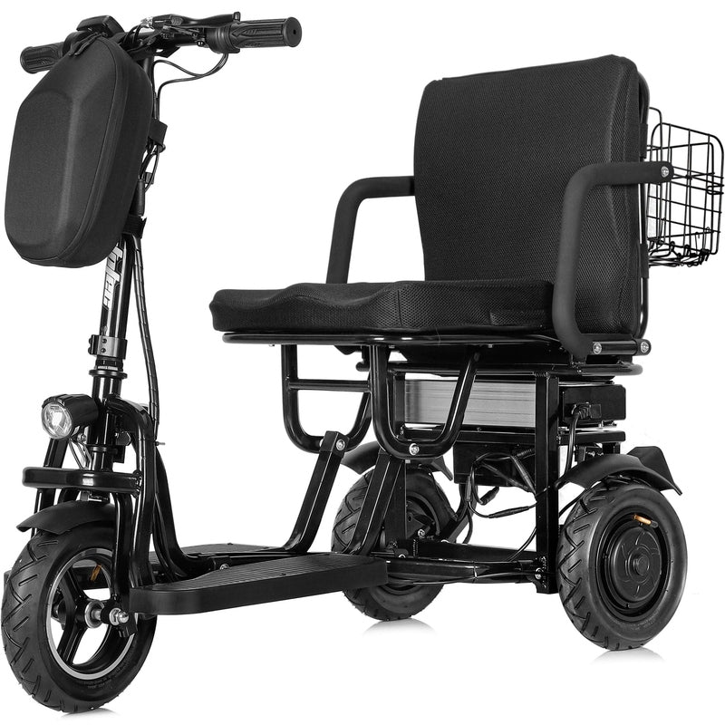 MotoTec Folding Mobility Electric Trike 48v 700w Dual Motor Lithium Black | My Garage Supplies