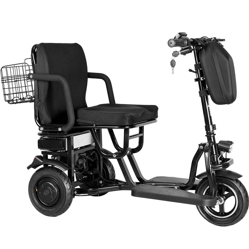 MotoTec Folding Mobility Electric Trike 48v 700w Dual Motor Lithium Black | My Garage Supplies
